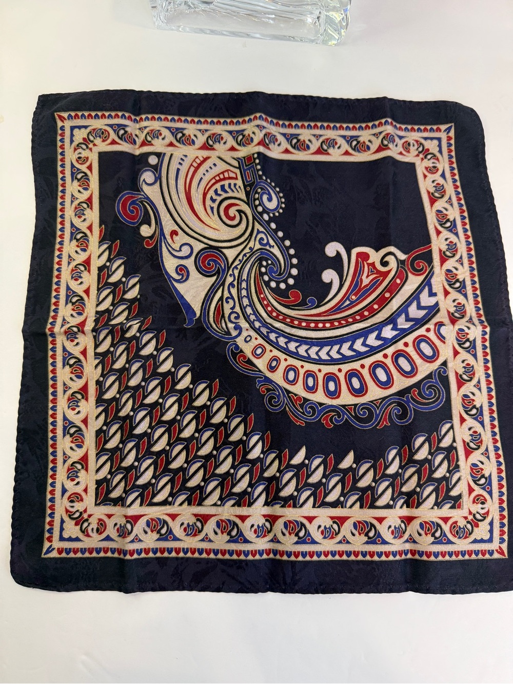 Dapper Americana Elegance Vintage Paisley Pocket Square Handkerchief 12” x 12”
